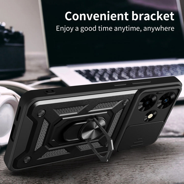 For Infinix Hot 30 Sliding Camera Cover Design TPU+PC Phone Case(Black) - Infinix Cases by PMC TechLife | Online Shopping South Africa | PMC TechLife | Buy Now Pay Later Mobicred