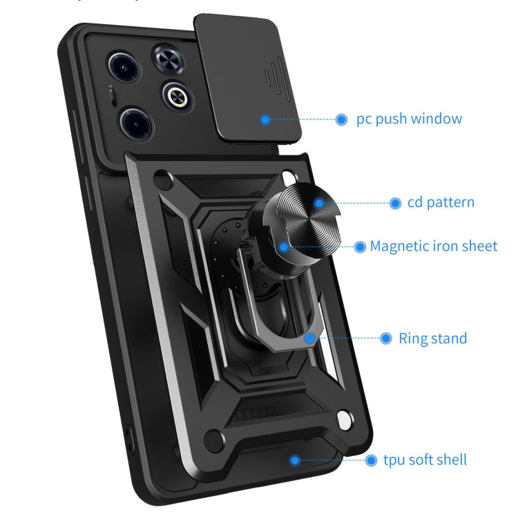 For Infinix Hot 40i / Smart 8 Sliding Camera Cover Design TPU+PC Phone Case(Black) - Infinix Cases by PMC TechLife | Online Shopping South Africa | PMC TechLife | Buy Now Pay Later Mobicred