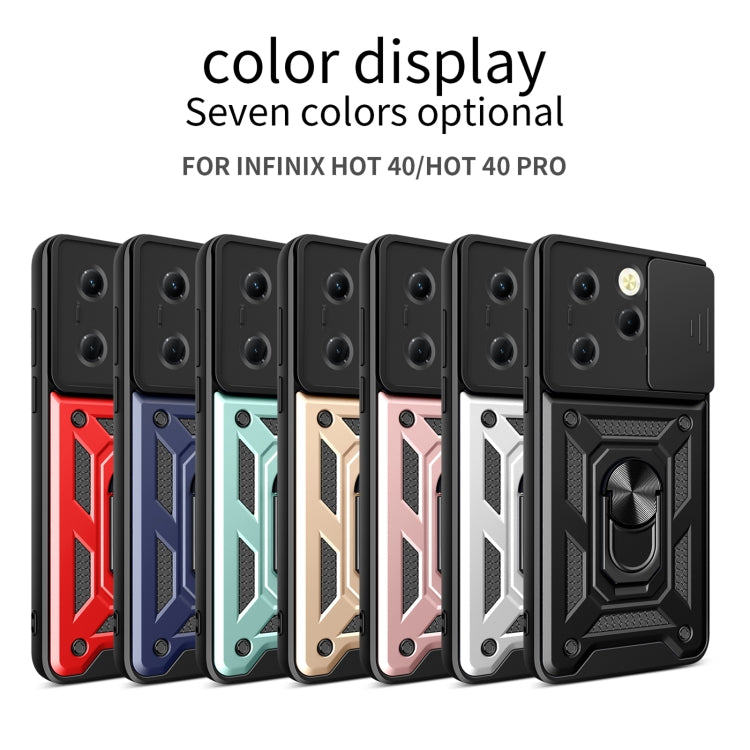 For Infinix Hot 40 / 40 Pro 4G Sliding Camera Cover Design TPU+PC Phone Case(Black) - Infinix Cases by PMC TechLife | Online Shopping South Africa | PMC TechLife | Buy Now Pay Later Mobicred