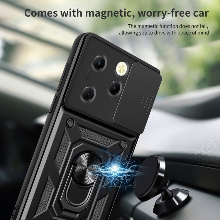 For Infinix Hot 40 / 40 Pro 4G Sliding Camera Cover Design TPU+PC Phone Case(Silver) - Infinix Cases by PMC TechLife | Online Shopping South Africa | PMC TechLife | Buy Now Pay Later Mobicred