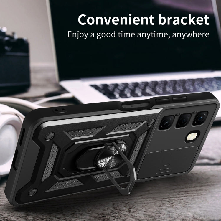 For Infinix Hot 50 4G Sliding Camera Cover Design TPU+PC Phone Case(Blue) - free shipping - PMC TechLife - Order now!