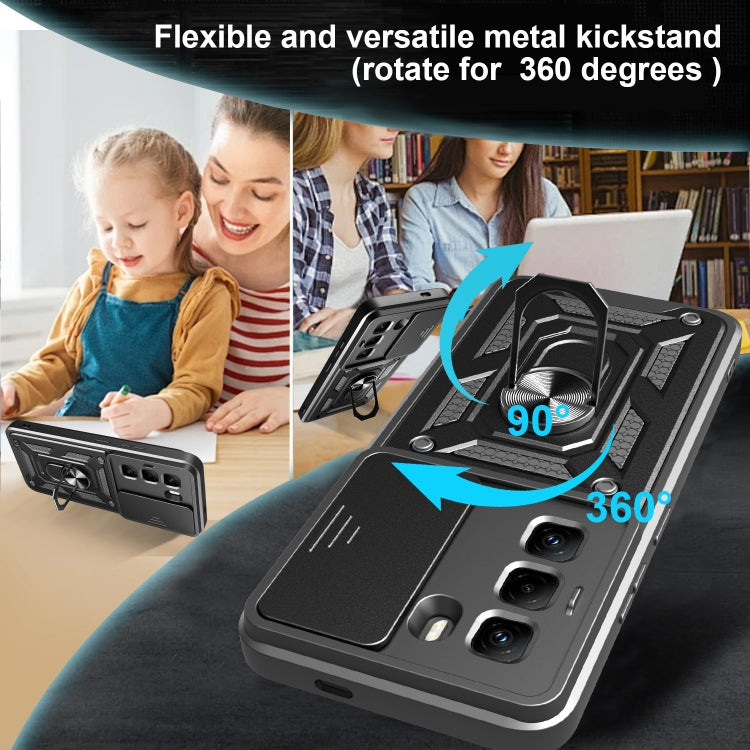 For Infinix Hot 50 Pro 4G Sliding Camera Cover Design TPU+PC Phone Case(Blue) - free shipping - PMC TechLife - Order now!
