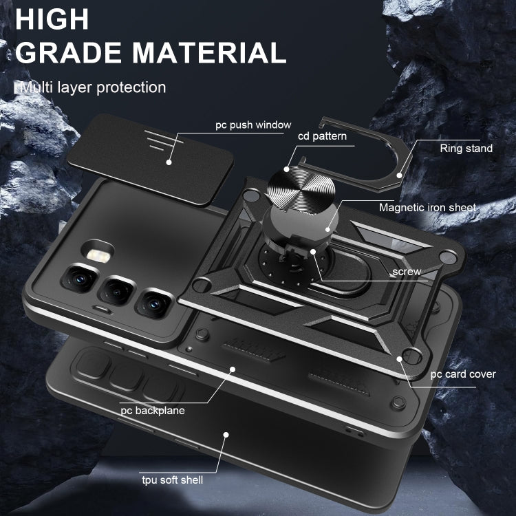 For Infinix Hot 50 Pro 4G Sliding Camera Cover Design TPU+PC Phone Case(Silver) - free shipping - PMC TechLife - Order now!