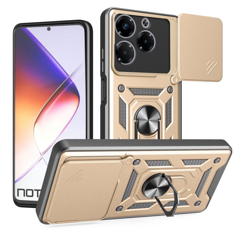 For Infinix Note 40X 5G Sliding Camera Cover Design TPU+PC Phone Case(Gold) - free shipping - PMC TechLife - Order now!