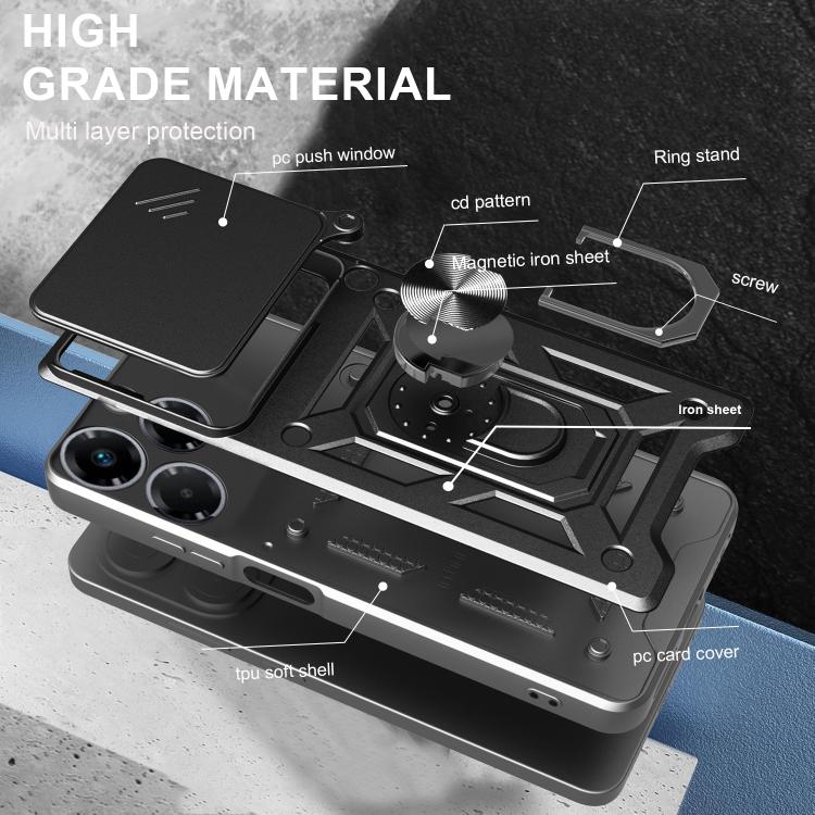 For Infinix Note 40X 5G Sliding Camera Cover Design TPU+PC Phone Case(Gold) - free shipping - PMC TechLife - Order now!