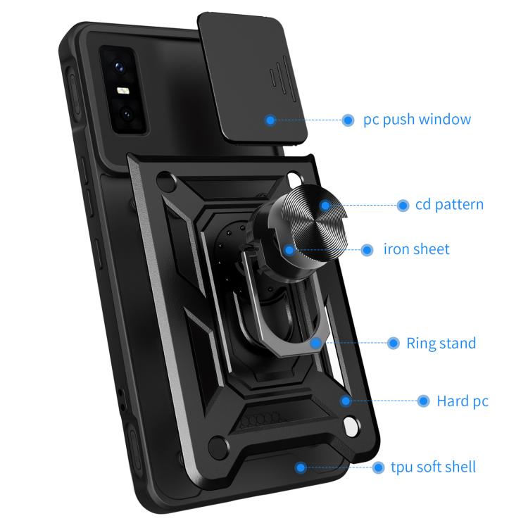For Infinix GT 30 Pro Sliding Camera Cover Design TPU+PC Phone Case(Blue) - free shipping - PMC TechLife - Order now!