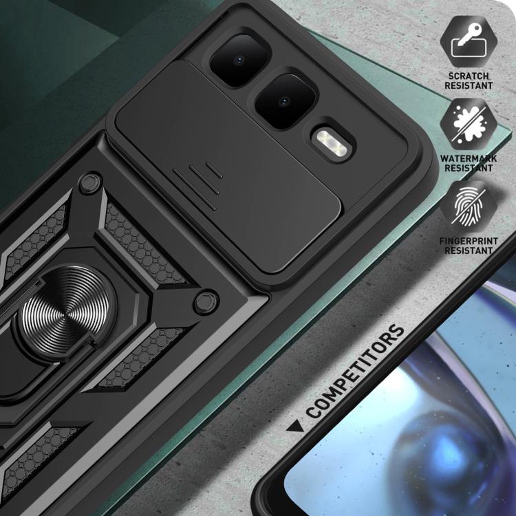 For Infinix Smart 10 Plus 4G Sliding Camera Cover Design TPU+PC Phone Case(Black) - free shipping - PMC TechLife - Order now!