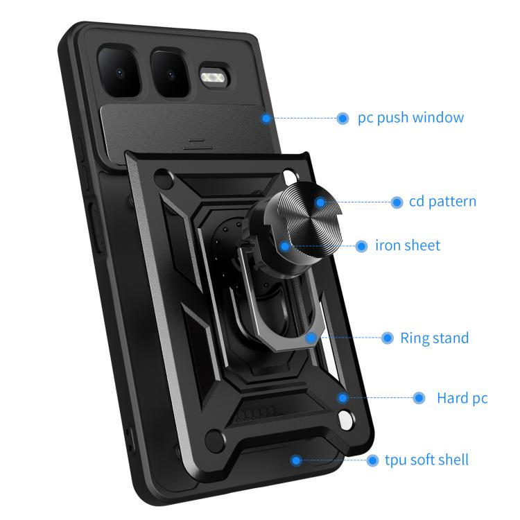 For Infinix Smart 10 Plus 4G Sliding Camera Cover Design TPU+PC Phone Case(Gold) - free shipping - PMC TechLife - Order now!