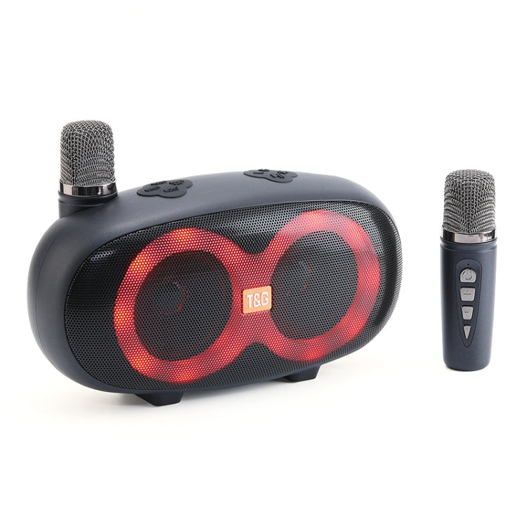T&G TG542 LED Flash Wireless Bluetooth Karaoke Speaker with Microphone(Black) - free shipping - PMC Jewellery - Order now!