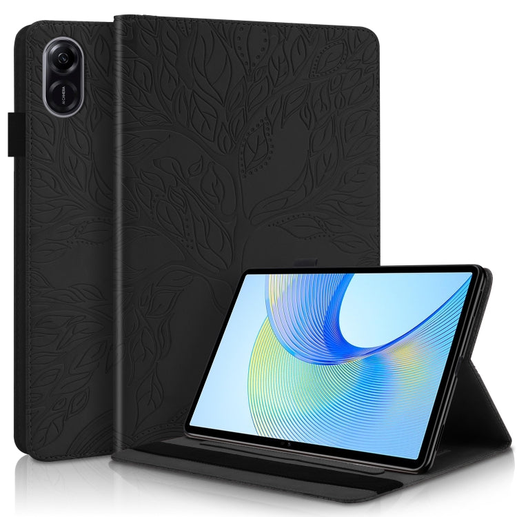 For Honor Pad X9 / X8 Pro Tree Life Series Embossed Leather Tablet Case(Black) - Honor by PMC TechLife | Online Shopping South Africa | PMC TechLife | Buy Now Pay Later Mobicred
