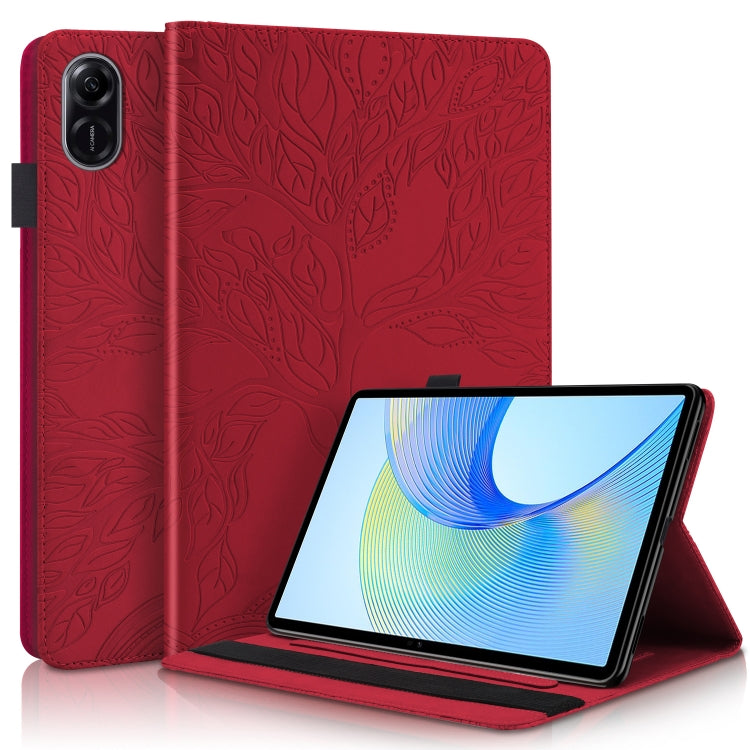 For Honor Pad X9 / X8 Pro Tree Life Series Embossed Leather Tablet Case(Red) - Honor by PMC TechLife | Online Shopping South Africa | PMC TechLife | Buy Now Pay Later Mobicred
