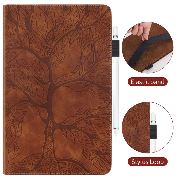 For Honor Pad X9 / X8 Pro Tree Life Series Embossed Leather Tablet Case(Brown) - Honor by PMC TechLife | Online Shopping South Africa | PMC TechLife | Buy Now Pay Later Mobicred