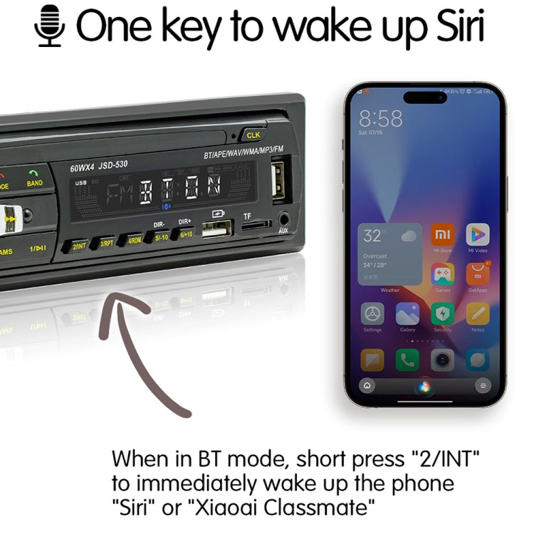 JSD-530 Bluetooth 5.0 Car MP3 Player Support FM / Smart Voice Assistant / Mobile APP - Car MP3 & MP4 & MP5 by PMC TechLife | Online Shopping South Africa | PMC TechLife | Buy Now Pay Later Mobicred