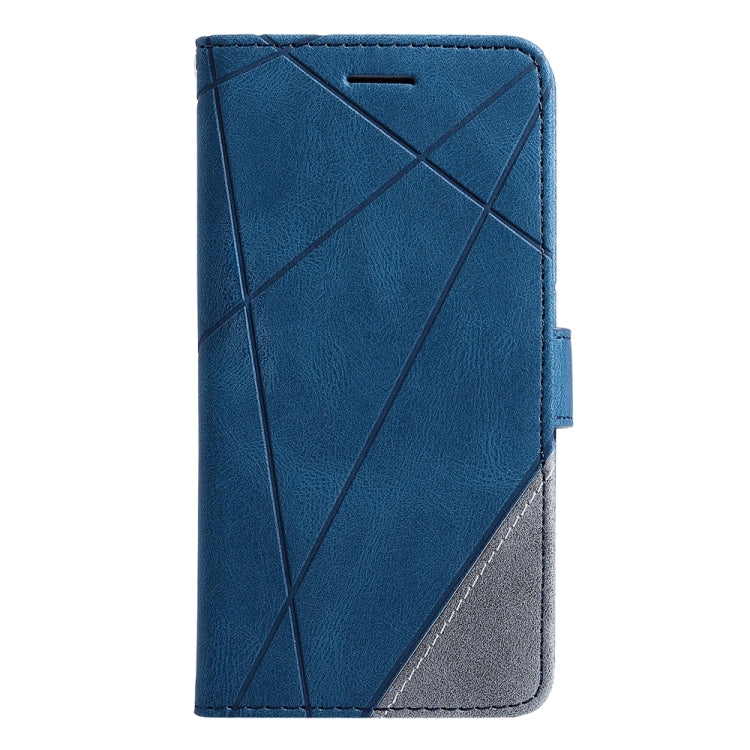 For iPhone 16 Pro Max Skin Feel Splicing Leather Phone Case(Blue) - iPhone 16 Pro Max Cases by PMC TechLife | Online Shopping South Africa | PMC TechLife | Buy Now Pay Later Mobicred