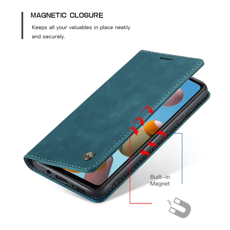 For Samsung Galaxy A21S CaseMe-013 Multifunctional Retro Frosted Horizontal Flip Leather Case with Card Slot & Holder & Wallet(Blue) - free shipping - PMC Jewellery - Order now!