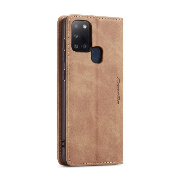 For Samsung Galaxy A21S CaseMe-013 Multifunctional Retro Frosted Horizontal Flip Leather Case with Card Slot & Holder & Wallet(Brown) - free shipping - PMC Jewellery - Order now!