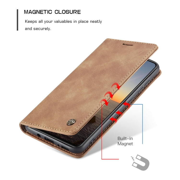 For Samsung Galaxy A21S CaseMe-013 Multifunctional Retro Frosted Horizontal Flip Leather Case with Card Slot & Holder & Wallet(Brown) - free shipping - PMC Jewellery - Order now!
