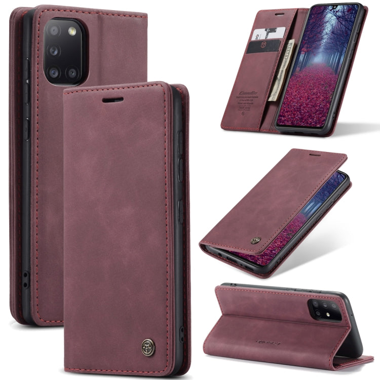 For Samsung Galaxy A31 CaseMe-013 Multifunctional Retro Frosted Horizontal Flip Leather Case with Card Slot & Holder & Wallet(Wine Red) - free shipping - PMC Jewellery - Order now!