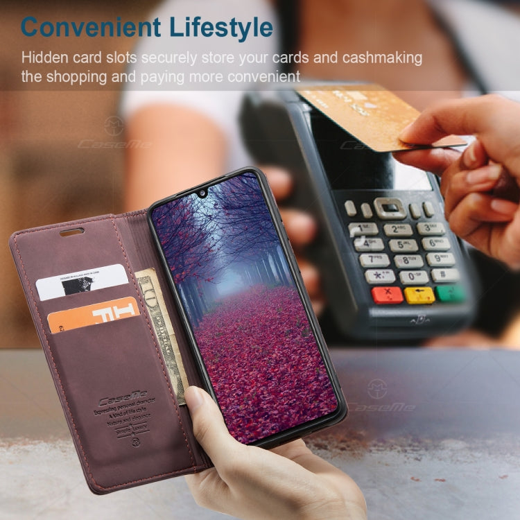 For Samsung Galaxy A31 CaseMe-013 Multifunctional Retro Frosted Horizontal Flip Leather Case with Card Slot & Holder & Wallet(Wine Red) - free shipping - PMC Jewellery - Order now!