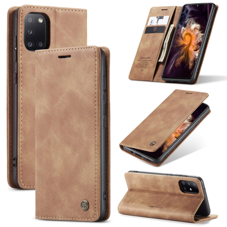 For Samsung Galaxy A31 CaseMe-013 Multifunctional Retro Frosted Horizontal Flip Leather Case with Card Slot & Holder & Wallet(Brown) - free shipping - PMC Jewellery - Order now!