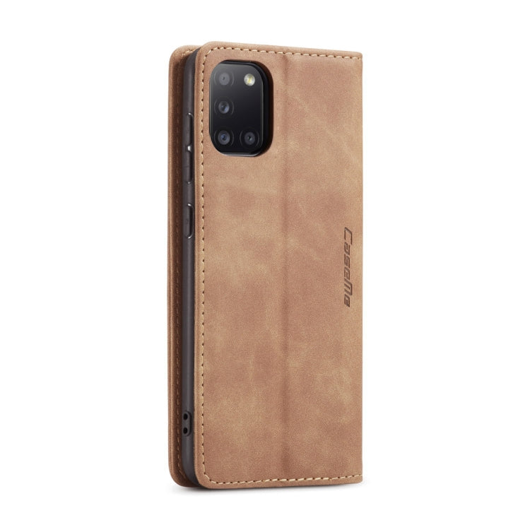 For Samsung Galaxy A31 CaseMe-013 Multifunctional Retro Frosted Horizontal Flip Leather Case with Card Slot & Holder & Wallet(Brown) - free shipping - PMC Jewellery - Order now!