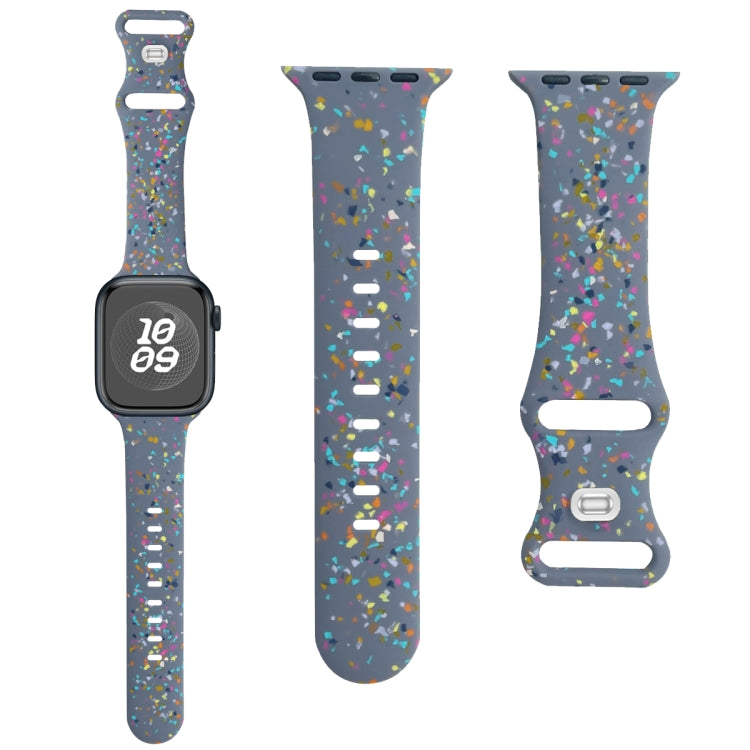 For Apple Watch Serie 3 42mm Floral Silicone Watch Band(Grey) - Watch Bands by PMC TechLife | Online Shopping South Africa | PMC TechLife