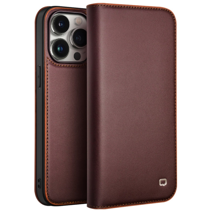 For iPhone 15 Pro QIALINO Classic Gen2 Genuine Leather Phone Case(Brown) - free shipping - PMC Jewellery - Order now!