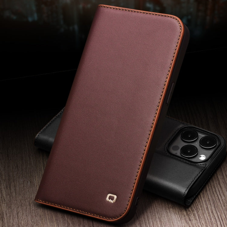 For iPhone 15 Pro Max QIALINO Classic Gen2 Genuine Leather Phone Case(Black) - free shipping - PMC Jewellery - Order now!
