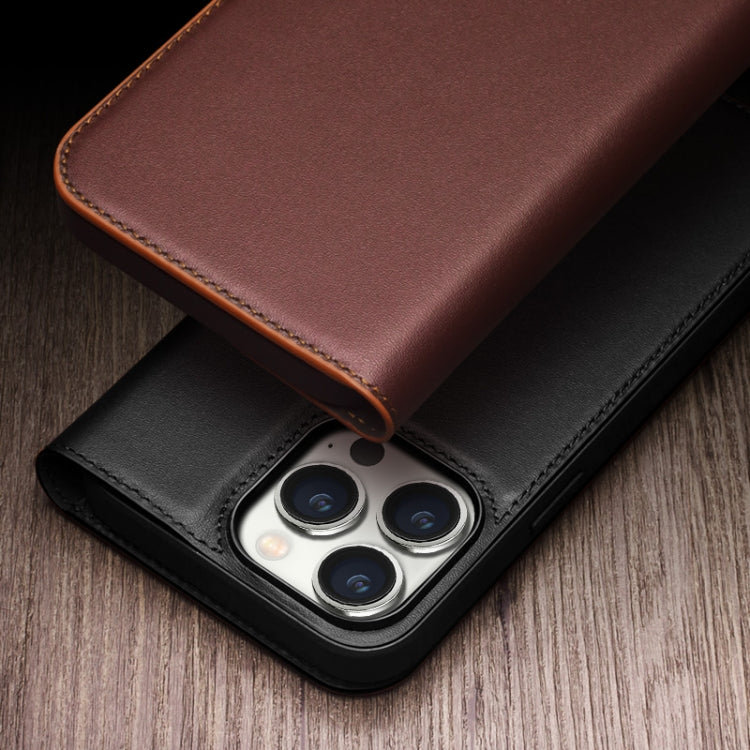 For iPhone 15 Pro QIALINO Classic Gen2 Genuine Leather Phone Case(Brown) - free shipping - PMC Jewellery - Order now!