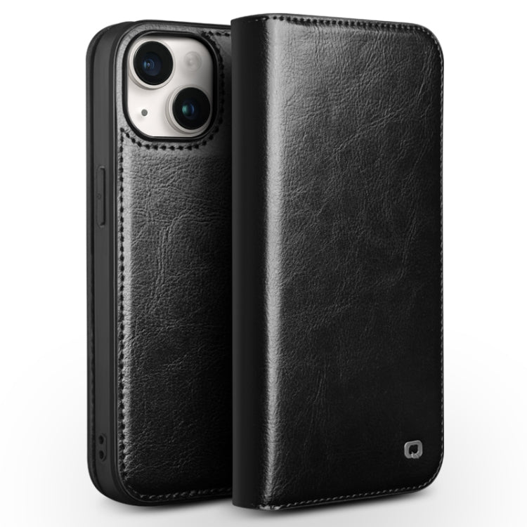 For iPhone 15 QIALINO Classic Genuine Leather Phone Case(Black) - free shipping - PMC TechLife - Order now!