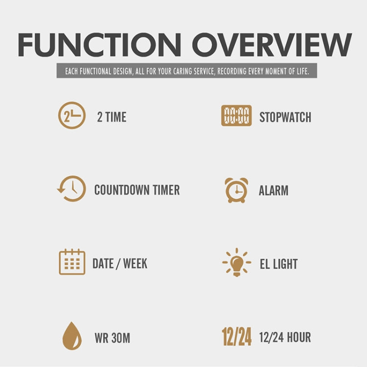 SKMEI 1882 Multifunctional Men 30M Waterproof Luminous Stainless Steel Digital Wrist Watch(Silver White) - free shipping - PMC TechLife - Order now!