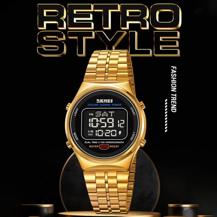 SKMEI 1882 Multifunctional Men 30M Waterproof Luminous Stainless Steel Digital Wrist Watch(Rose Gold Black) - free shipping - PMC TechLife - Order now!