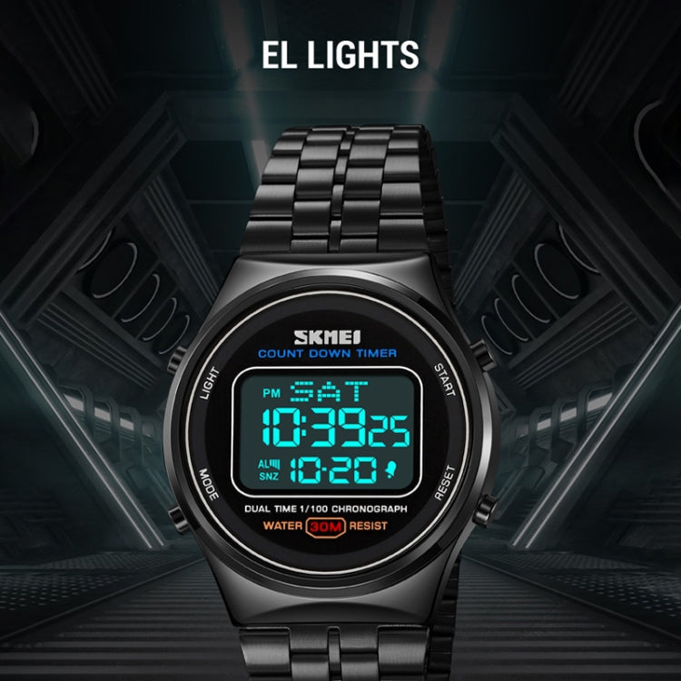SKMEI 1882 Multifunctional Men 30M Waterproof Luminous Stainless Steel Digital Wrist Watch(Rose Gold Black) - free shipping - PMC TechLife - Order now!