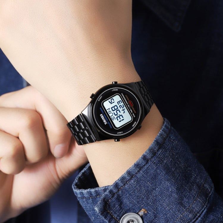 SKMEI 1882 Multifunctional Men 30M Waterproof Luminous Stainless Steel Digital Wrist Watch(Gold White) - free shipping - PMC TechLife - Order now!