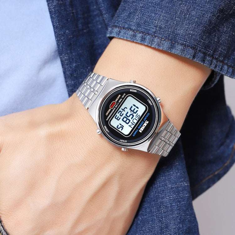 SKMEI 1882 Multifunctional Men 30M Waterproof Luminous Stainless Steel Digital Wrist Watch(Gold White) - free shipping - PMC TechLife - Order now!