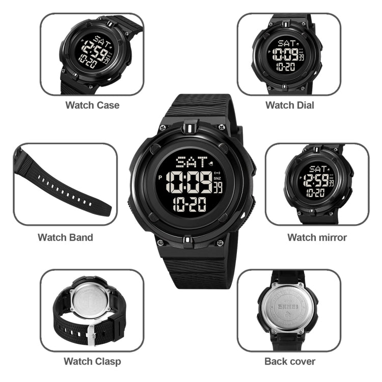SKMEI 2010 Multifunctional Men 50M Waterproof Luminous Digital Wrist Watch(Black White) - free shipping - PMC TechLife - Order now!
