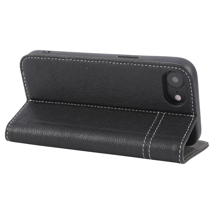 For iPhone 16e GEBEI Top-grain Horizontal Flip Leather Phone Case(Black) - free shipping - PMc TechLife - Order now!