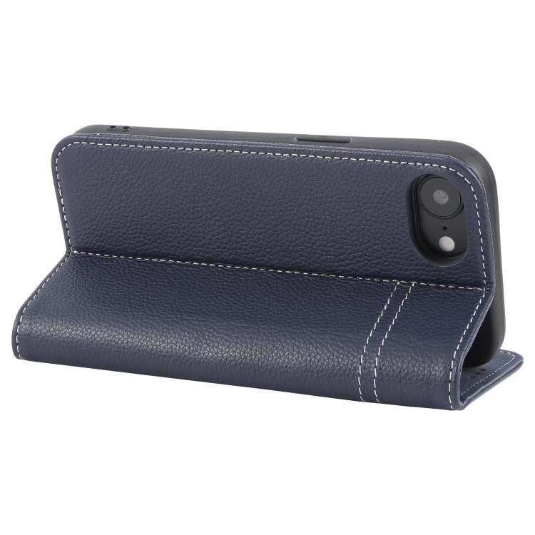 For iPhone 16e GEBEI Top-grain Horizontal Flip Leather Phone Case(Blue) - free shipping - PMc TechLife - Order now!