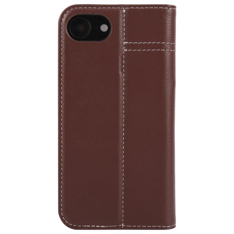 For iPhone 16e GEBEI Top-grain Horizontal Flip Leather Phone Case(Brown) - free shipping - PMc TechLife - Order now!