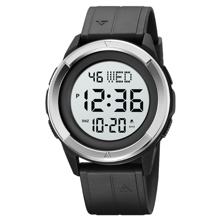 SKMEI 2047 Multifunctional Men 50M Waterproof Sports Digital Wrist Watch(Silver+White) - free shipping - PMC TechLife - Order now!