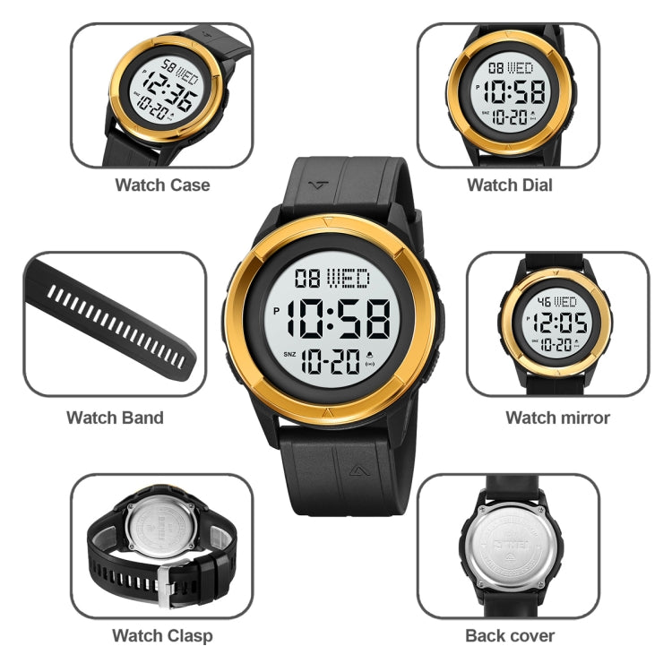 SKMEI 2047 Multifunctional Men 50M Waterproof Sports Digital Wrist Watch(Gold+Black) - free shipping - PMC TechLife - Order now!
