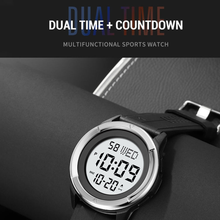SKMEI 2047 Multifunctional Men 50M Waterproof Sports Digital Wrist Watch(Blue+White) - free shipping - PMC TechLife - Order now!