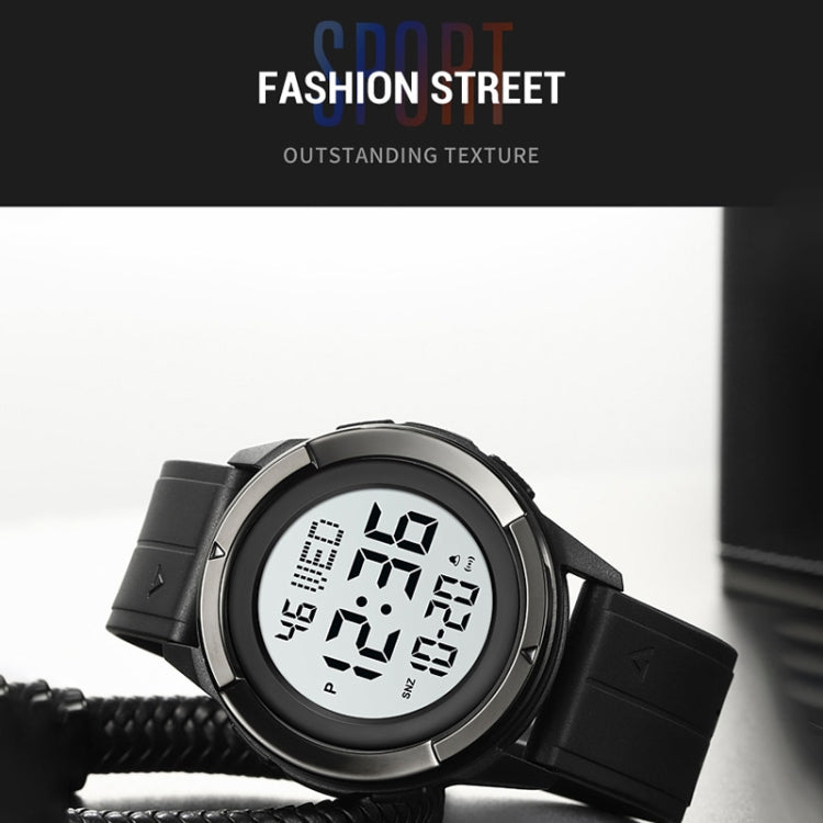 SKMEI 2047 Multifunctional Men 50M Waterproof Sports Digital Wrist Watch(Silver+White) - free shipping - PMC TechLife - Order now!