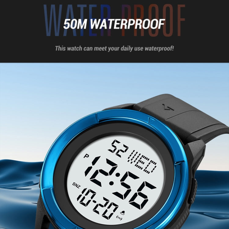 SKMEI 2047 Multifunctional Men 50M Waterproof Sports Digital Wrist Watch(Silver+White) - free shipping - PMC TechLife - Order now!