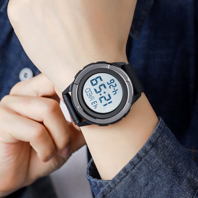 SKMEI 2047 Multifunctional Men 50M Waterproof Sports Digital Wrist Watch(Black+White) - free shipping - PMC TechLife - Order now!