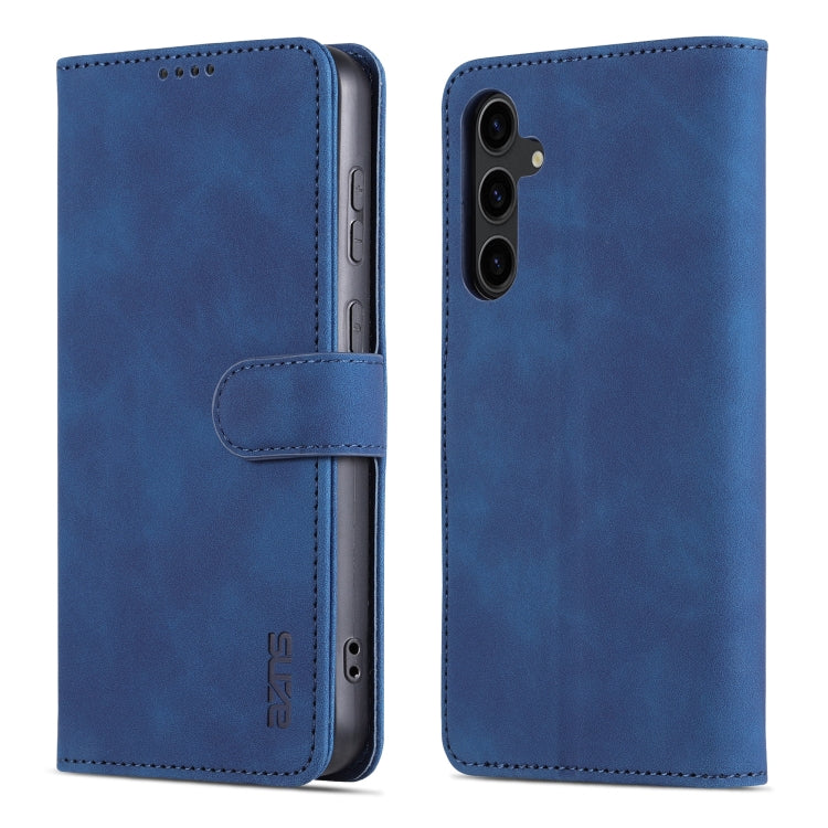 For Samsung Galaxy S24 5G AZNS Skin Feel Calf Texture Flip Leather Phone Case(Blue) - free shipping - PMC Jewellery - Order now!