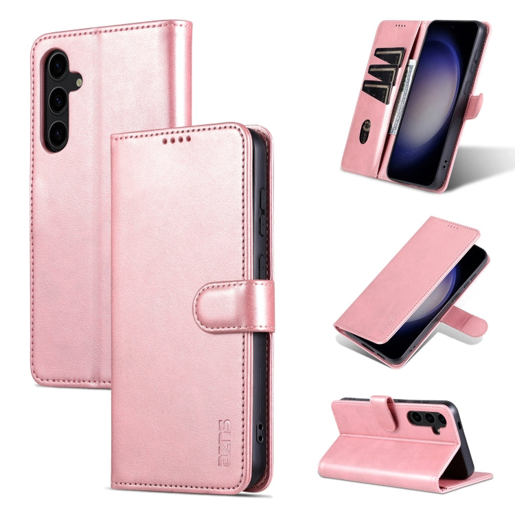 For Samsung Galaxy S24 5G AZNS Skin Feel Calf Texture Flip Leather Phone Case(Rose Gold) - free shipping - PMC Jewellery - Order now!