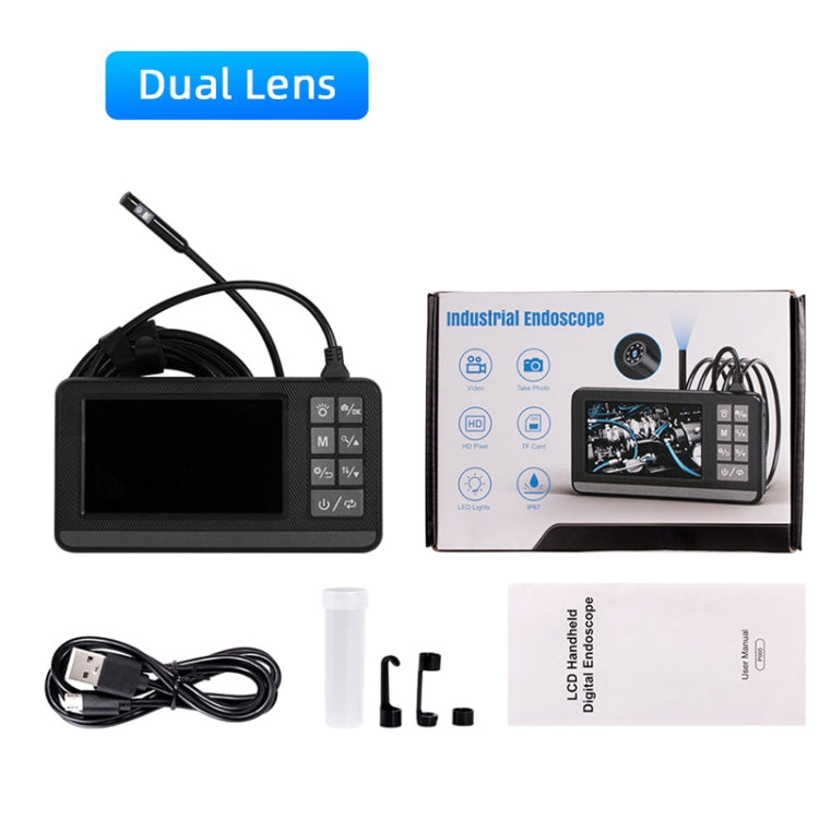 P005 8mm Dual Lenses Industrial Pipeline Endoscope with 4.3 inch HD Screen, Spec:1m Tube - free shipping - PMC TechLife - Order now!