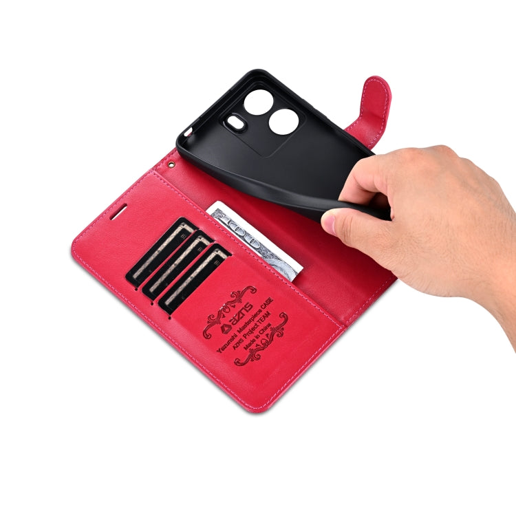 For Xiaomi Poco C65/Redmi 13C AZNS Sheepskin Texture Flip Leather Phone Case(Red) - Xiaomi Cases by AZNS | Online Shopping South Africa | PMC TechLife | Buy Now Pay Later Mobicred