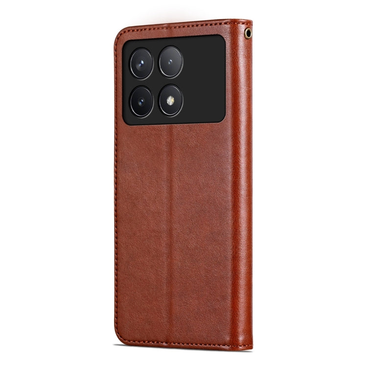 For Xiaomi Redmi K70 / K70 Pro AZNS Sheepskin Texture Flip Leather Phone Case(Brown) - Xiaomi Cases by AZNS | Online Shopping South Africa | PMC Jewellery | Buy Now Pay Later Mobicred